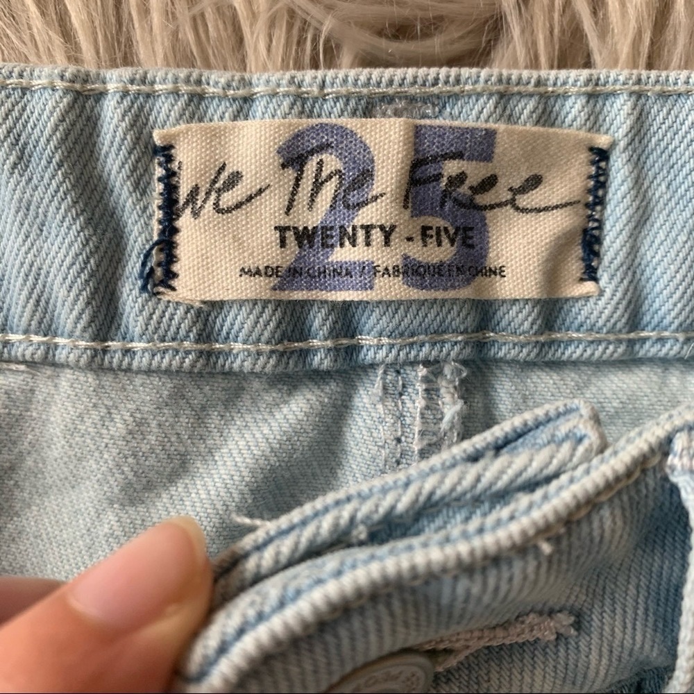 Free People Skirt Going Rogue Denim Distressed Asymmetrical Tidal Wave 25 26 NWT - Picture 8 of 13